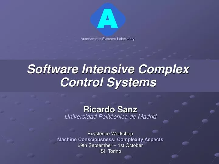 software intensive complex control systems