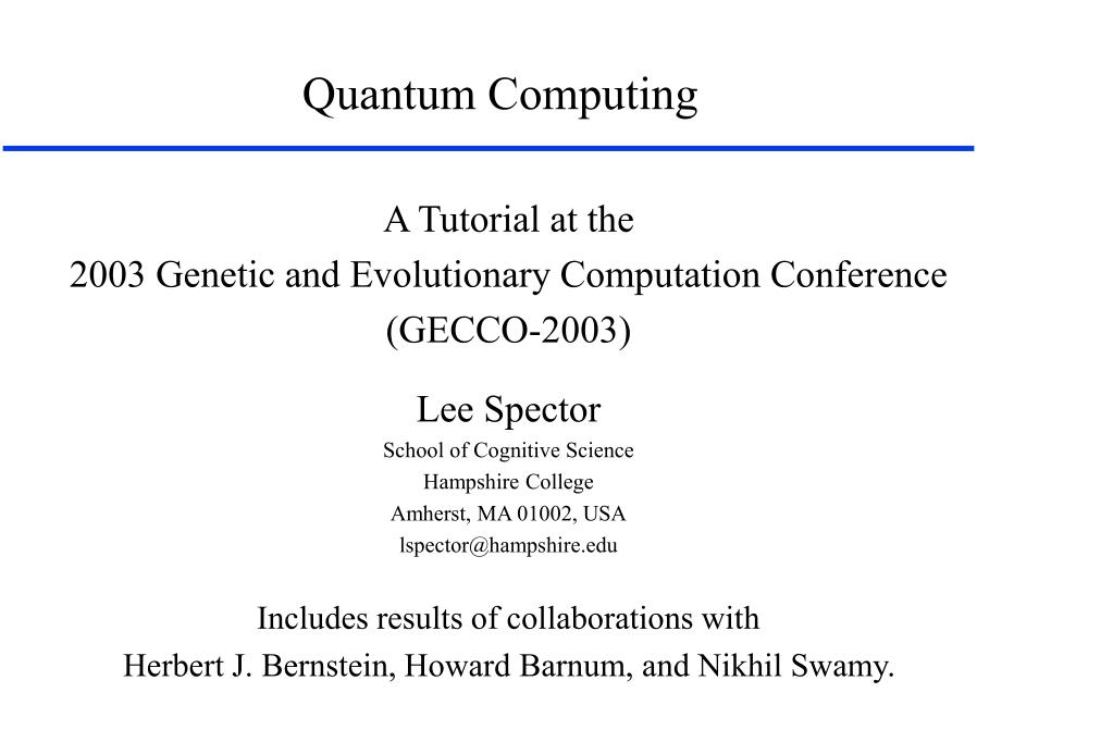 PPT - Quantum Computing PowerPoint Presentation, free download - ID:5197201