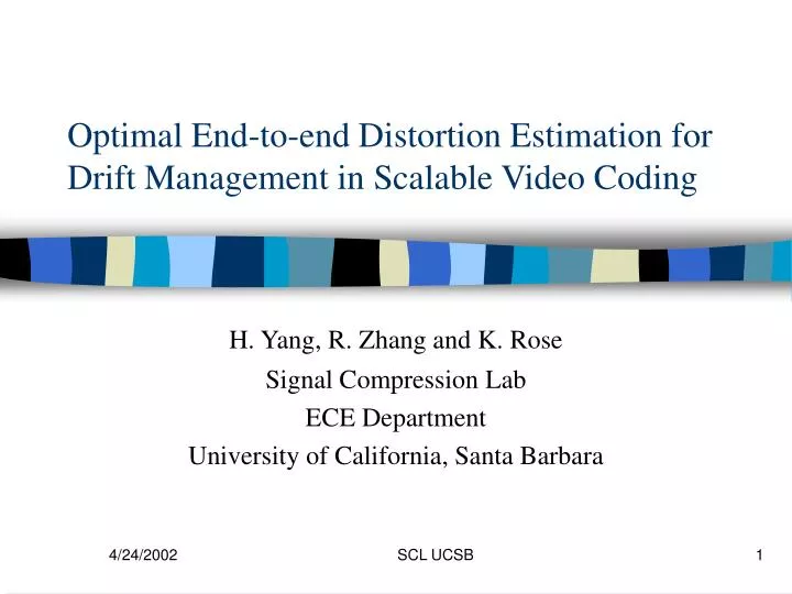 optimal end to end distortion estimation for drift management in scalable video coding