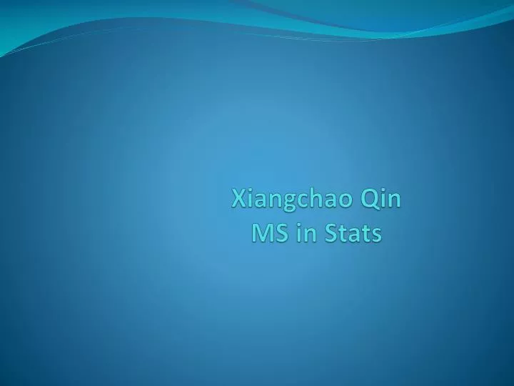 xiangchao qin ms in stats