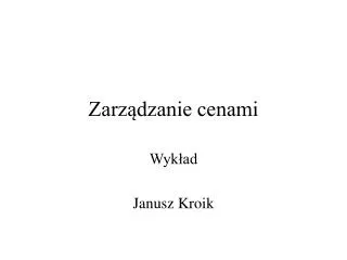 zarz dzanie cenami