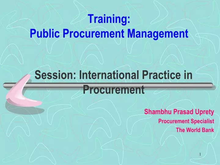training public procurement management