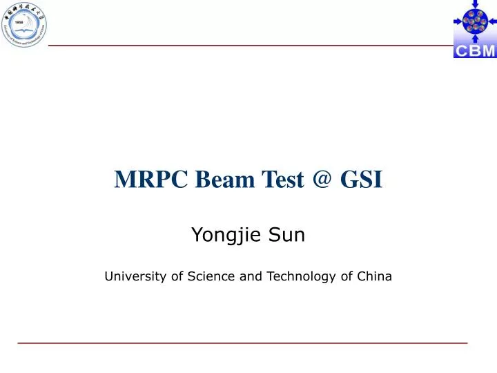 mrpc beam test @ gsi