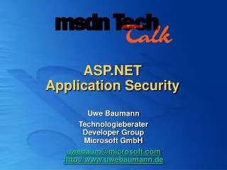 asp net application security