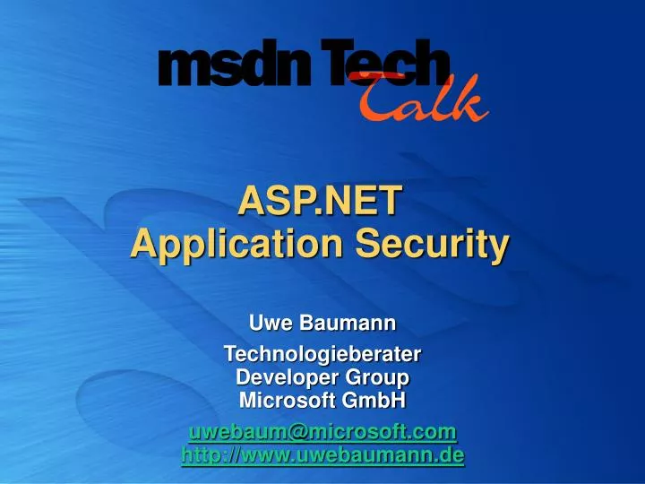 asp net application security