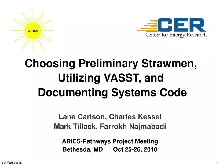 choosing preliminary strawmen utilizing vasst and documenting systems code