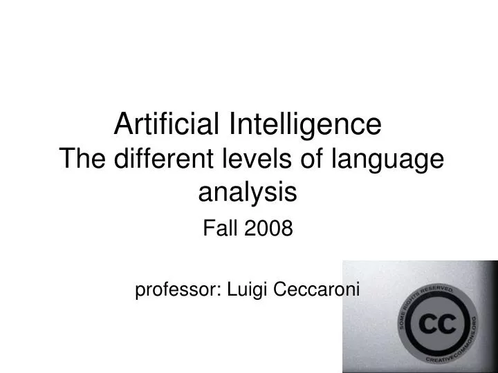 artificial intelligence the different levels of language analysis