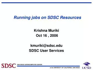 Running jobs on SDSC Resources