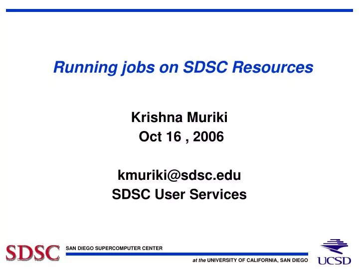 running jobs on sdsc resources