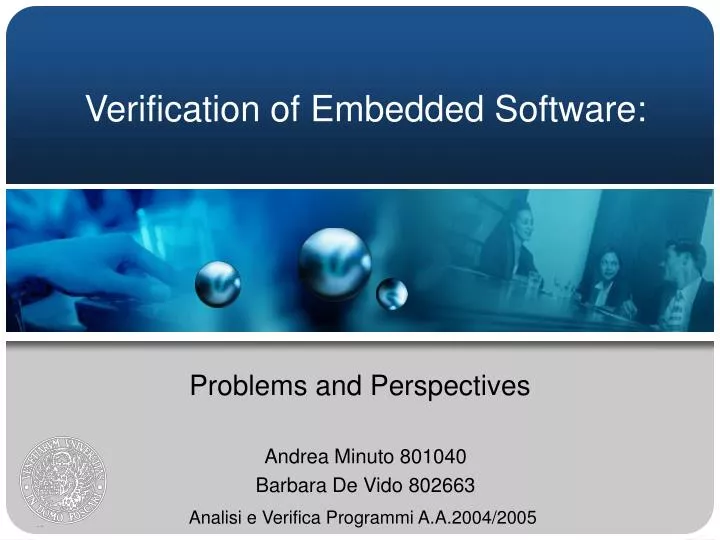 verification of embedded software