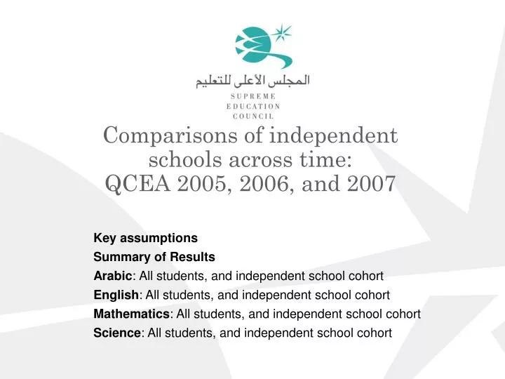 comparisons of independent schools across time qcea 2005 2006 and 2007