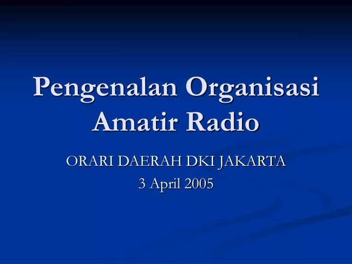 pengenalan organisasi amatir radio