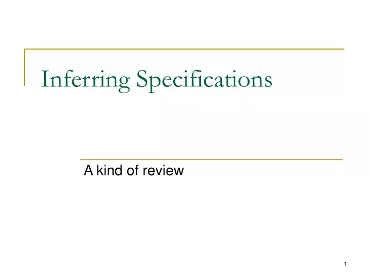 inferring specifications