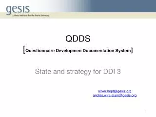 QDDS [ Questionnaire Developmen Documentation System ]