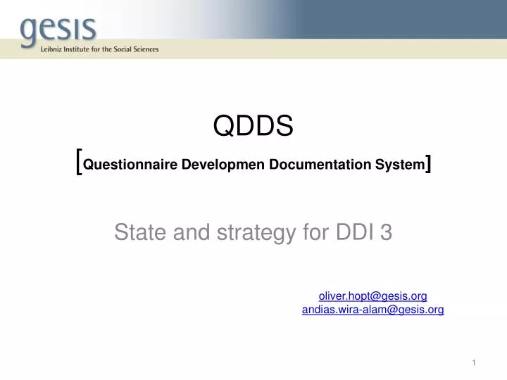 qdds questionnaire developmen documentation system
