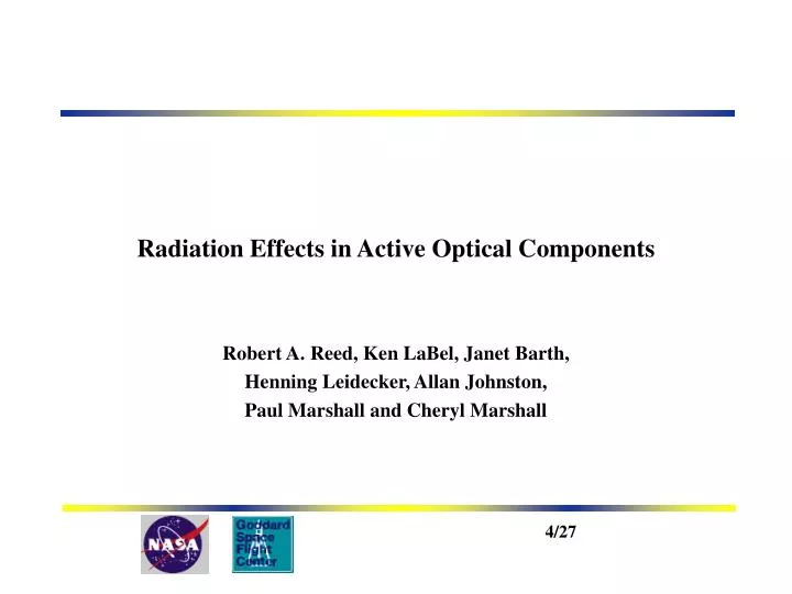 radiation effects in active optical components