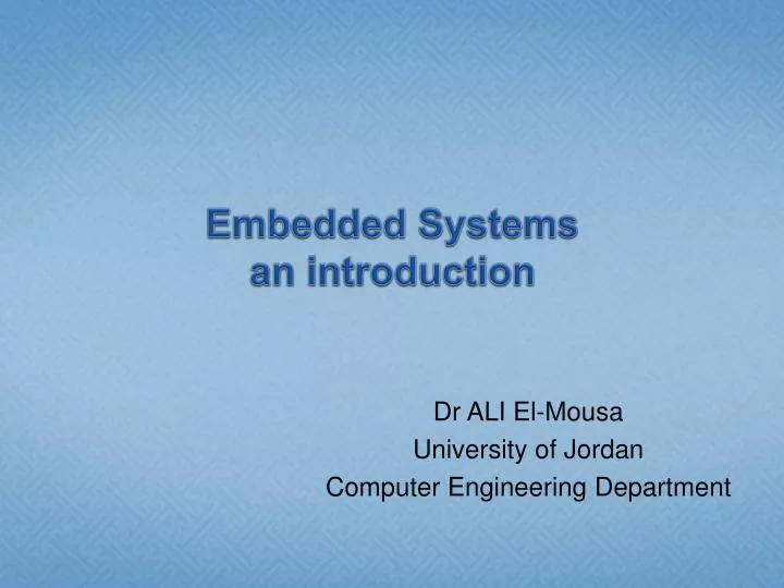 embedded systems an introduction