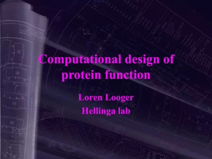 computational design of protein function