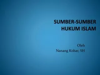 sumber sumber hukum islam