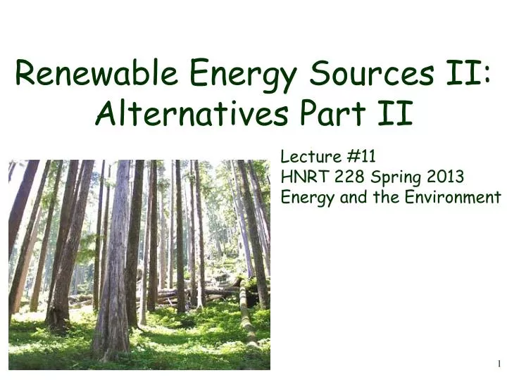 renewable energy sources ii alternatives part ii