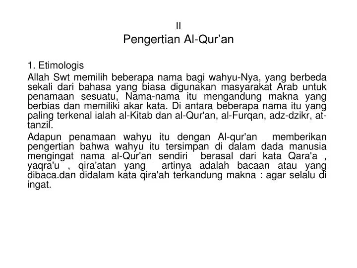 ii pengertian al qur an