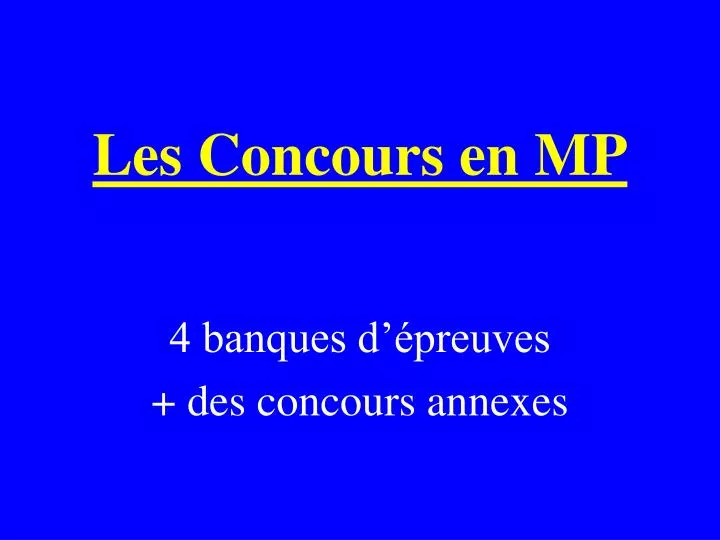 les concours en mp