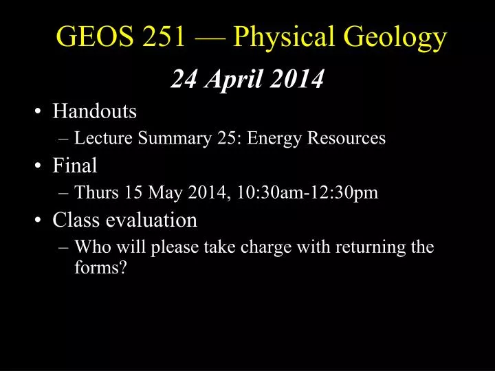 geos 251 physical geology
