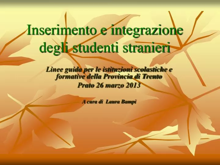 inserimento e integrazione degli studenti stranieri