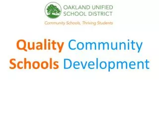 Quality Community Schools Development