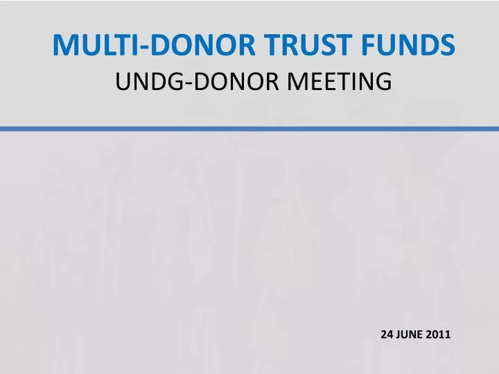 multi donor trust funds undg donor meeting