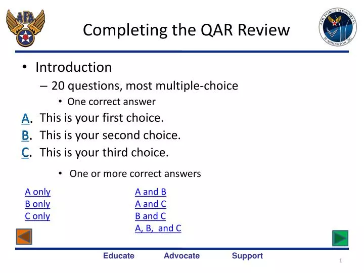 completing the qar review