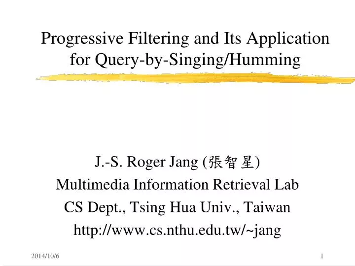 progressive filtering and its application for query by singing humming