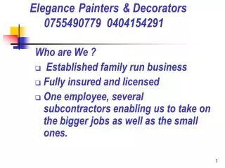 Elegance Painters &amp; Decorators 0755490779 0404154291