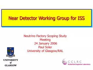 Near Detector Working Group for ISS
