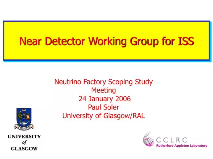 near detector working group for iss