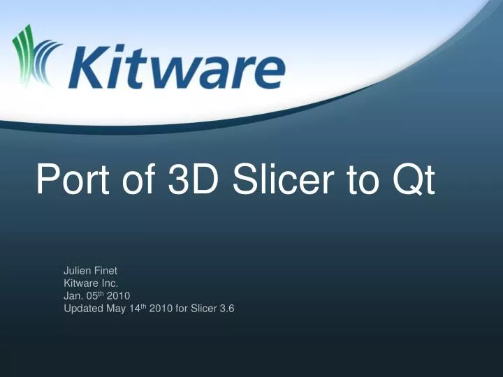 port of 3d slicer to qt
