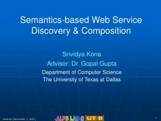 Semantics-based Web Service Discovery &amp; Composition