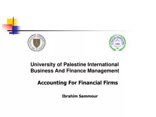 University of Palestine International Business And Finance Management