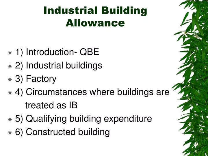 industrial building allowance