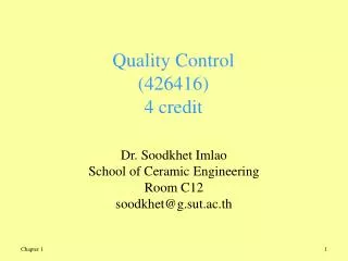quality control 426416 4 credit
