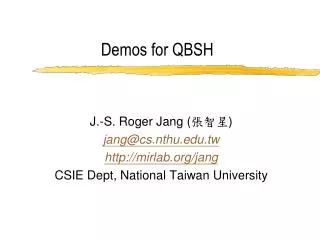 Demos for QBSH
