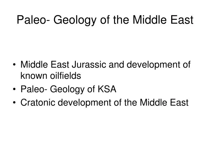 paleo geology of the middle east