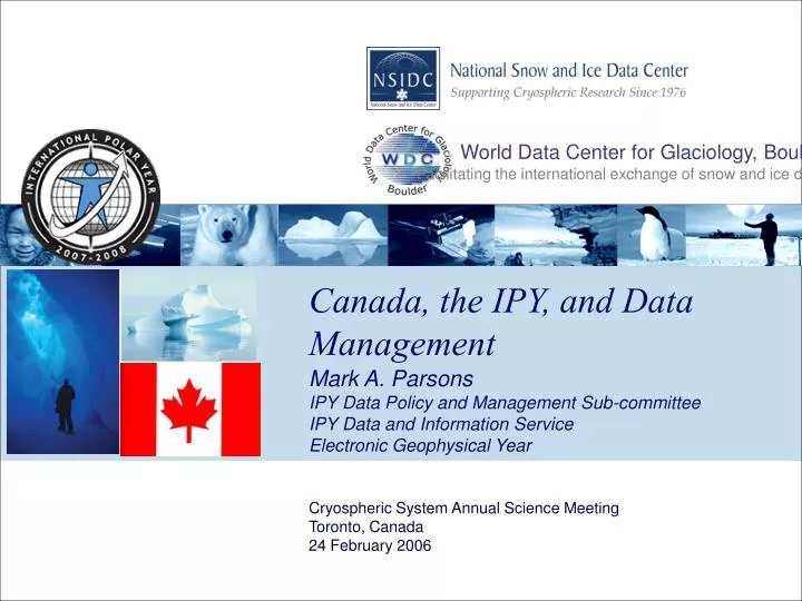 canada the ipy and data management