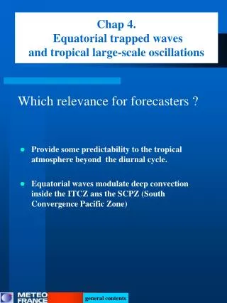 Chap 4. Equatorial trapped waves and tropical large-scale oscillations