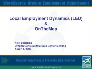 Local Employment Dynamics (LED) &amp; OnTheMap