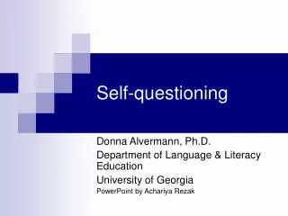 Self-questioning