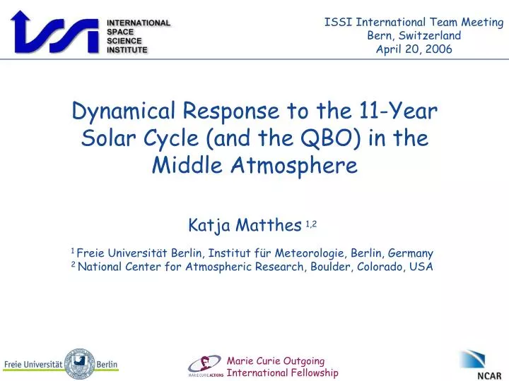 dynamical response to the 11 year solar cycle and the qbo in the middle atmosphere