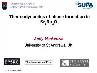 Thermodynamics of phase formation in Sr 3 Ru 2 O 7