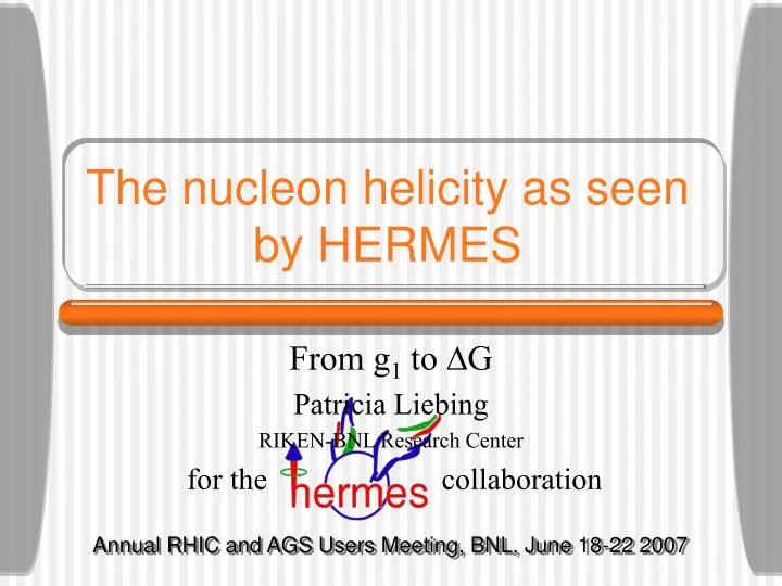 the nucleon helicity as seen by hermes