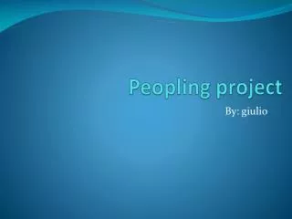Peopling project